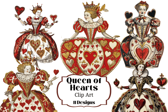 Download 11 Queen of Hearts Clipart Illustrations - Illustrations Collection