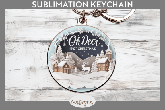 Download 3D Quote Oh Deer It's Christmas Keychain - Christmas keychain Collection