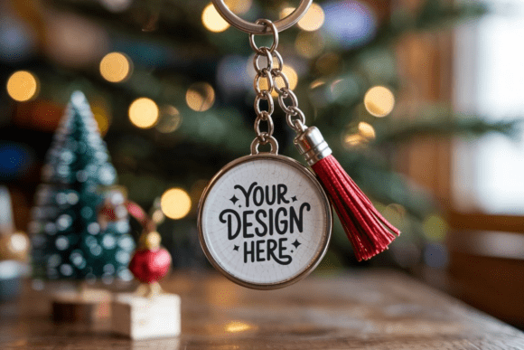 Download Christmas Keychain Mockup 15 - Christmas keychain Collection